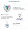 BAMOER 925 Sterling Silver Sparkling Heart Pendant Necklace for Women Simple Silver Necklace Engagement Fine Jewelry