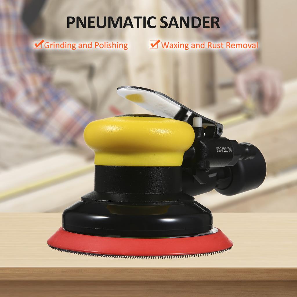 Air Random Orbital Sander 5 Vacuum Air Sander Non Vacuum Pneumatic Sandpaper Polished Grinding Machine Pneumatic