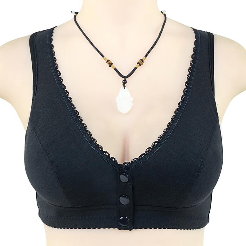 1Pc Push Up Bra Print Flower Polyester Fiber Lingerie Underwear Confortable Bra Female Wire Free Bra Big Bust Front Closure