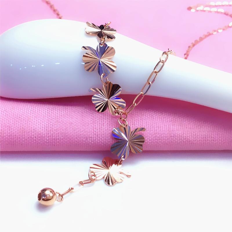 Purple Gold Colored Gold Shining Butterfly Necklace Fashion High Temperament Plated Rose Gold Necklace
