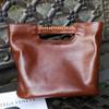 Top layer tree paste vegetable tanned cowhide women's portable shoulder messenger bag handmade retro literary leather women's bag