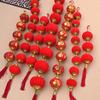 2026 New Year Hanging Lantern String - Small Flocked Ornaments for Spring Festival and Celebration Decor