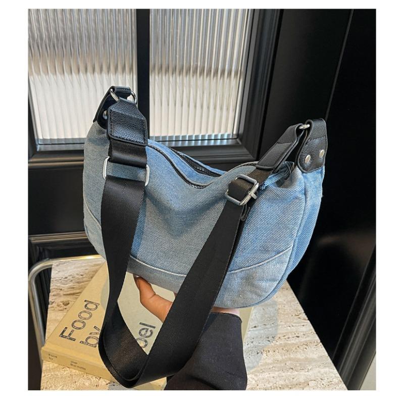 Denim Dumpling Bag Hundred Trend Shoulder Bag Fashion Color Collision Crossbody Bag