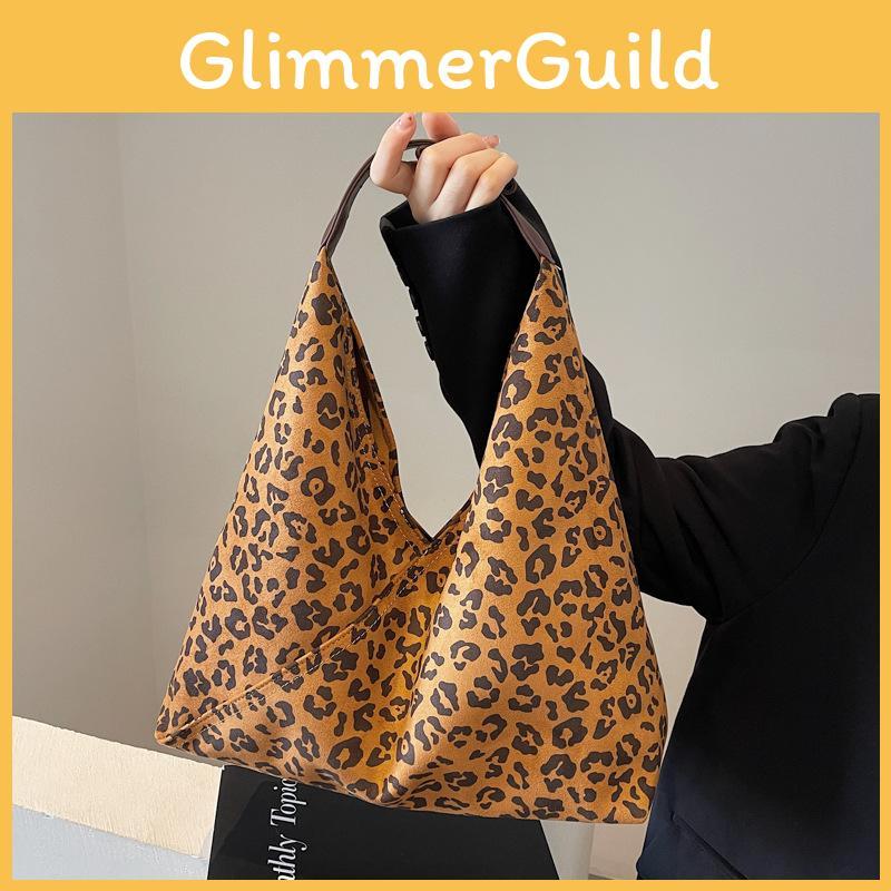 Fashionable Khaki Brown Coffee Leopard Tote Bag For Women Urban Minimalist Style