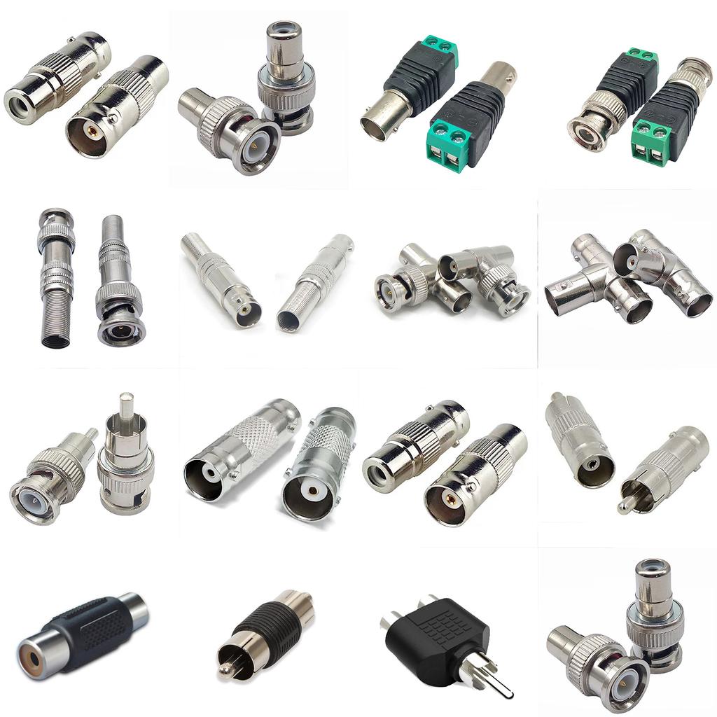 4 Pcs BNC Adapter Connector Coax Solderless RCA Q9 HD Video Plug for CCTV Camera Monitoring Radio Antenna and Video Application