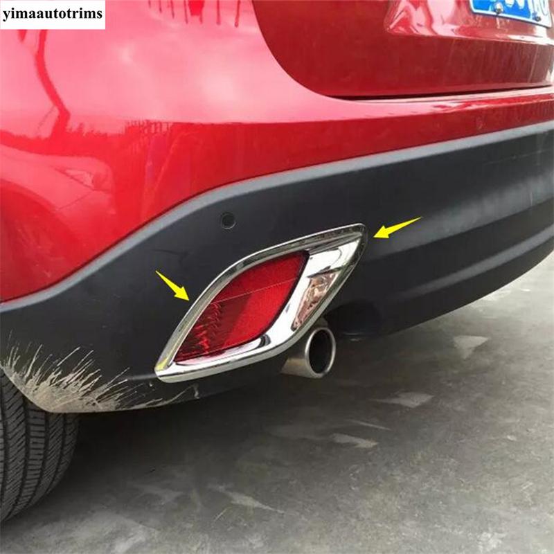 Rear Bumper Fog Lamps Lights Frame Decoration Cover Trim For Mazda CX5 CX-5 2013 2014 2015 2016 ABS Chrome Accessories Exterior