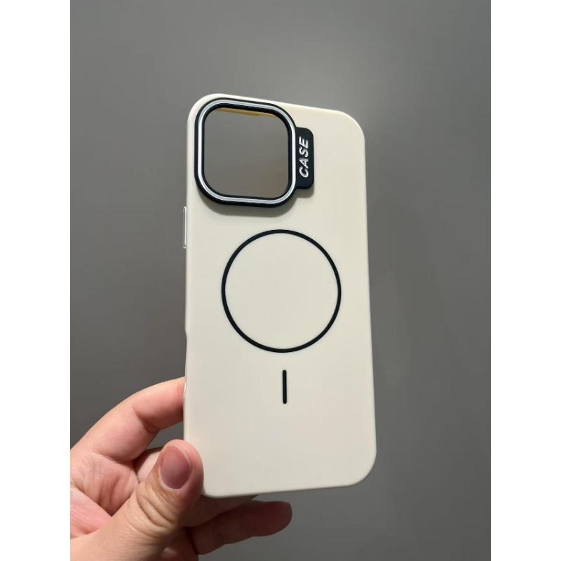 

Suitable for IP16pm Imitation Skin Feel Spray-painted Phone Case, Apple 15 Color Macaron Magnetic 14 Protective Case Apple 16ProMax