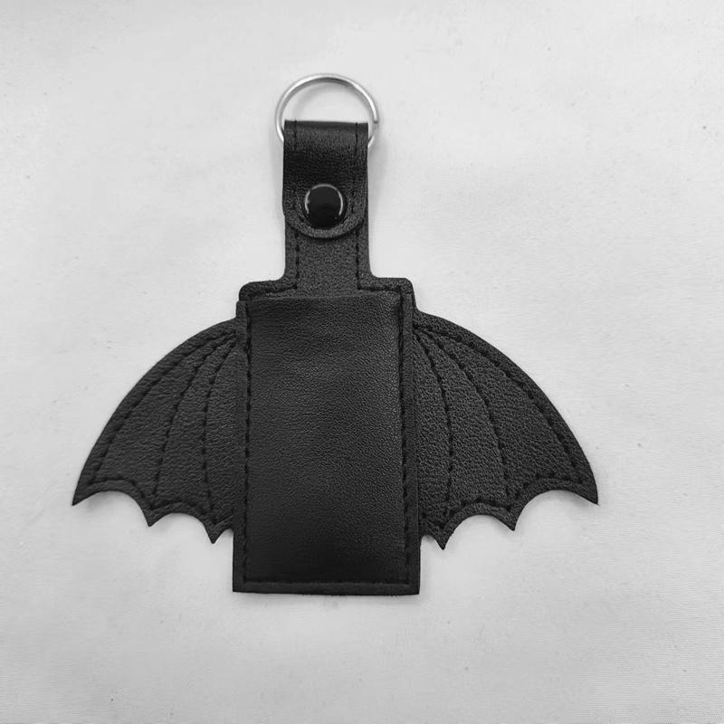 Bat Lipstick Lip Gloss Bag Keychain Holder PU Chapstick Pouch Key Ring Portable Lip Balm Bottle Packaging Cover Key Chain