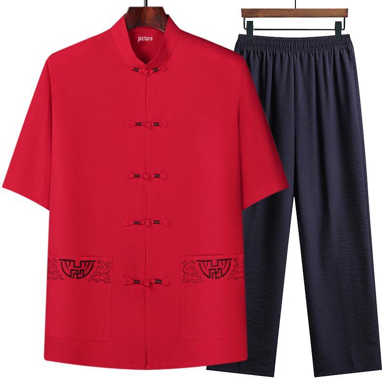 Men's Chinese Style Short-Sleeved Tang Suit