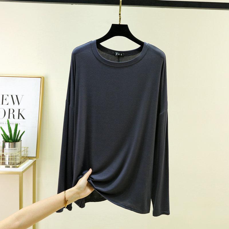 Summer Women's Batwing Long Sleeve T-Shirt Thin O Neck Loose Fit Tshirts Air Conditioner Shirt Casual Sun Protection Tee Tops