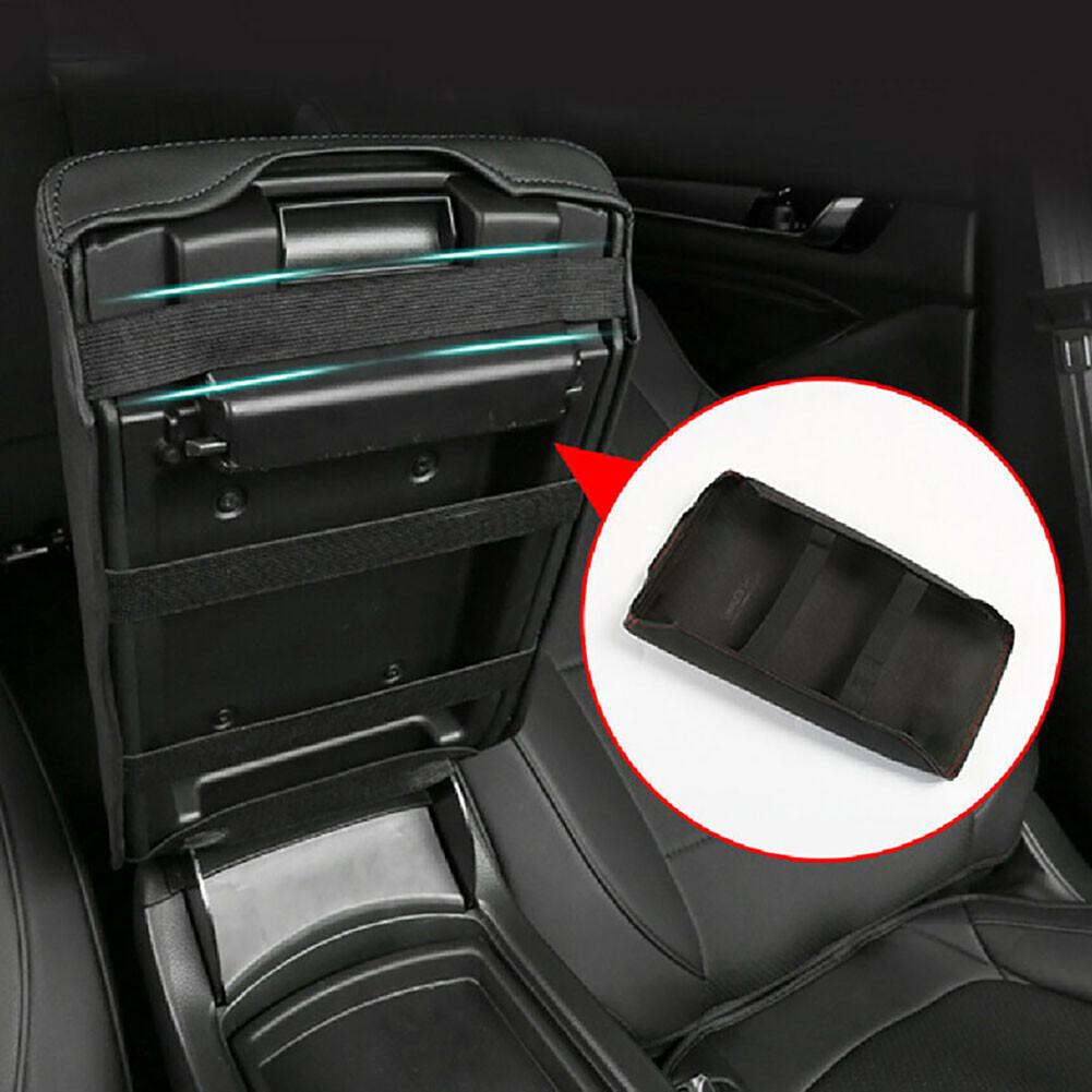 Car Armrest Cover Center Console Leather Cushion Black Wear Resistant Dust-Proof Skin for Honda Civic 2012-2015