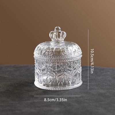 Transparenter Glasbehälter Vorratsglas Hochzeits-Bonbonglas Wachsglas Glasware mit Deckel Punkt Schmuckkästen