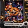 Personalized Wall Tapestry,Demon Slayer Custom Printed Name, Fabric Wall Art For Indoor Room Backdrop