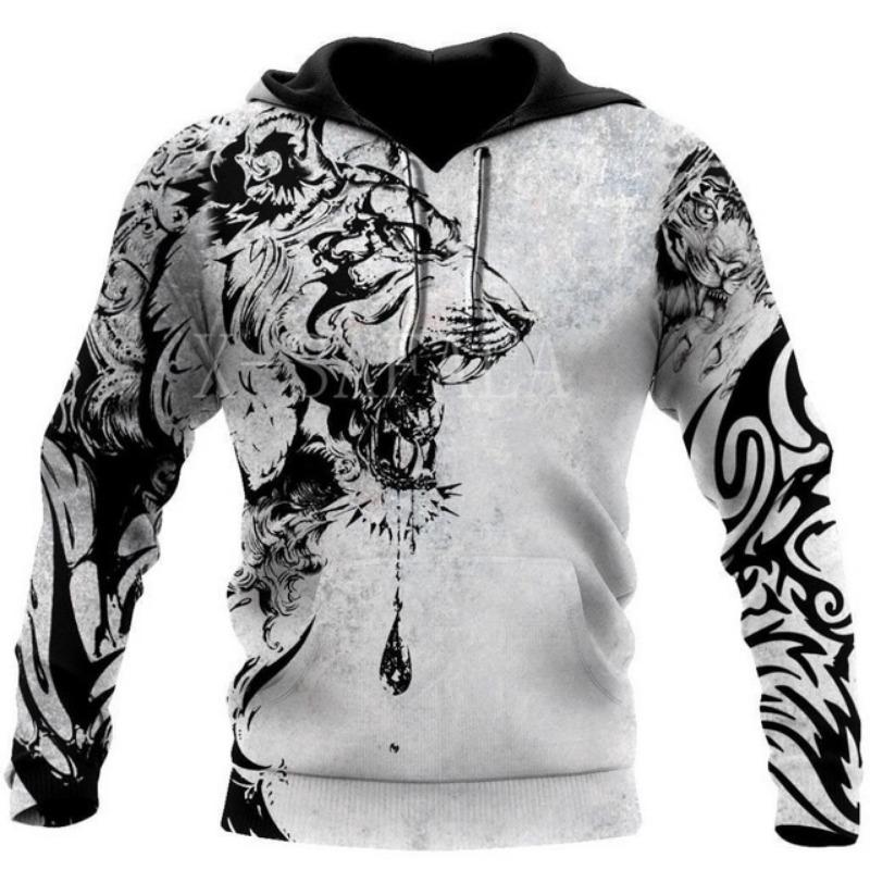 Spring and Autumn Fashion Hot Cross-border 3D Hoodie Men's Cool Animal Print Street Trend Classic Hoodie