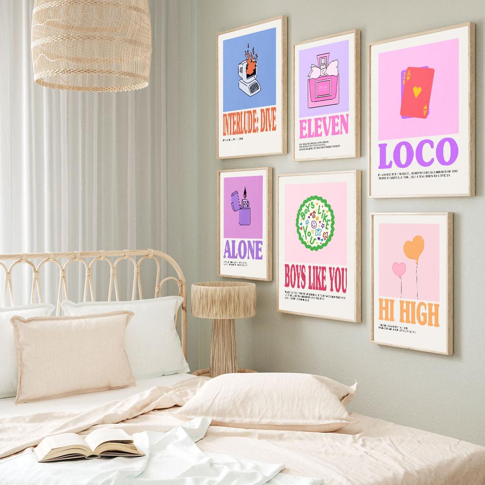 Kpop Music Album Poster Aesthetic Pop Rock Band Wall Art Canvas Print Rapper Canvas Painting Office Singer Room Home Decor Gift