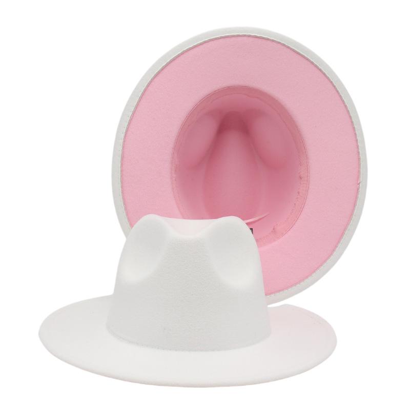 

Мужские фетровые шляпы унисекс в стиле пэчворк фетровая шляпа женская двухцветная широкополая шляпа в стиле джаз-цилиндр осень-зима британская ретро-панама кепка XL 58-60cm