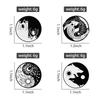 Yin-Yang Bagua Koi Enamel Pins Custom Sun and Moon Cat Brooches Lapel Badges Clothes Animal Jewelry Gift for Kids Friends