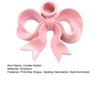 Pink Bow Ceramic Candle Holder Taper Candle Stand Candlestick Table Centerpiece Holiday Party Home Office Desktop Decoration