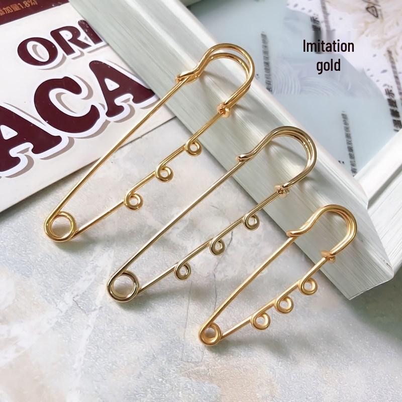 Korean Gold Large Pin Brooch for Sweaters & Hats - Simple Anti-Exposure Accessory