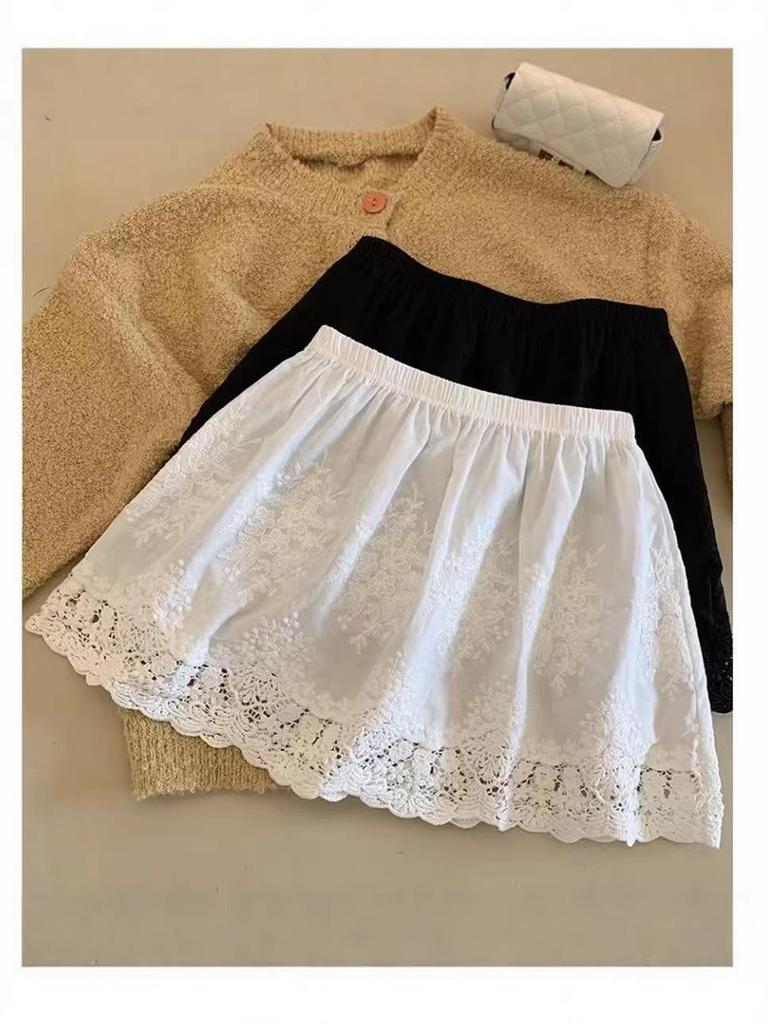 Women's High-Waisted French Romantic Lace A-Line Versatile Layering Skirt