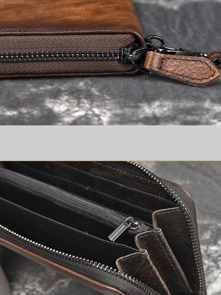 Johnature Vintage Leisure Wallet Card Holder Genuine Leather Long Women Wallets First Layer Cowhide Phone Purses