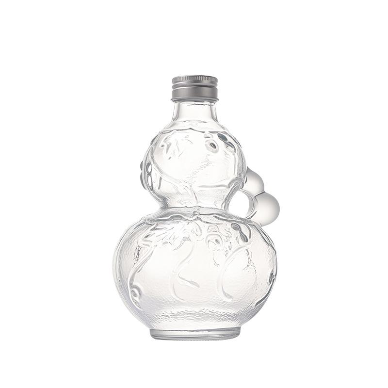High-Value Blessings & Wealth 500ml Transparent Thick Glass Fruit Wine Bottle
