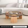 Nordic Minimalist Round Tempered Glass Coffee Table for Living Room - Elegant Light Luxury Italian Style for Small Apartments