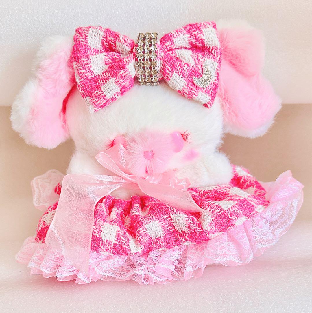 

[USED] Lily Ribbon Artist Wool Teddy Bear Handmade Plush Rabbit
