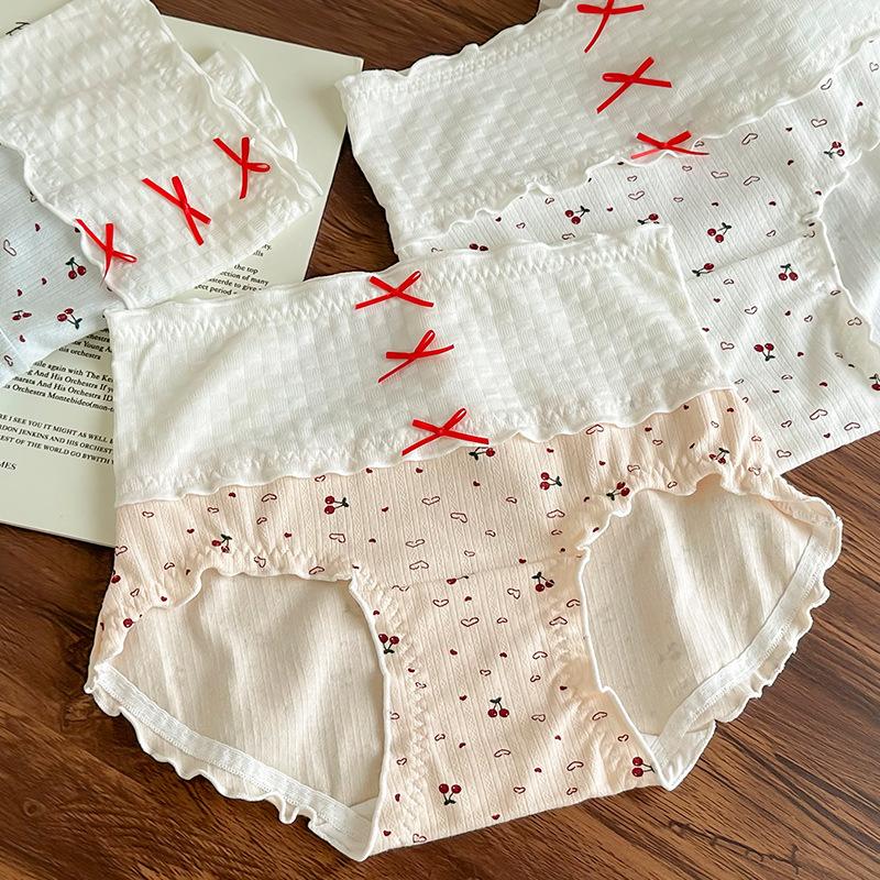 Lady Spring and Autumn Lovely Wind Cherry High Bounce Breathable Hip Bag Hip High Waist Underwear