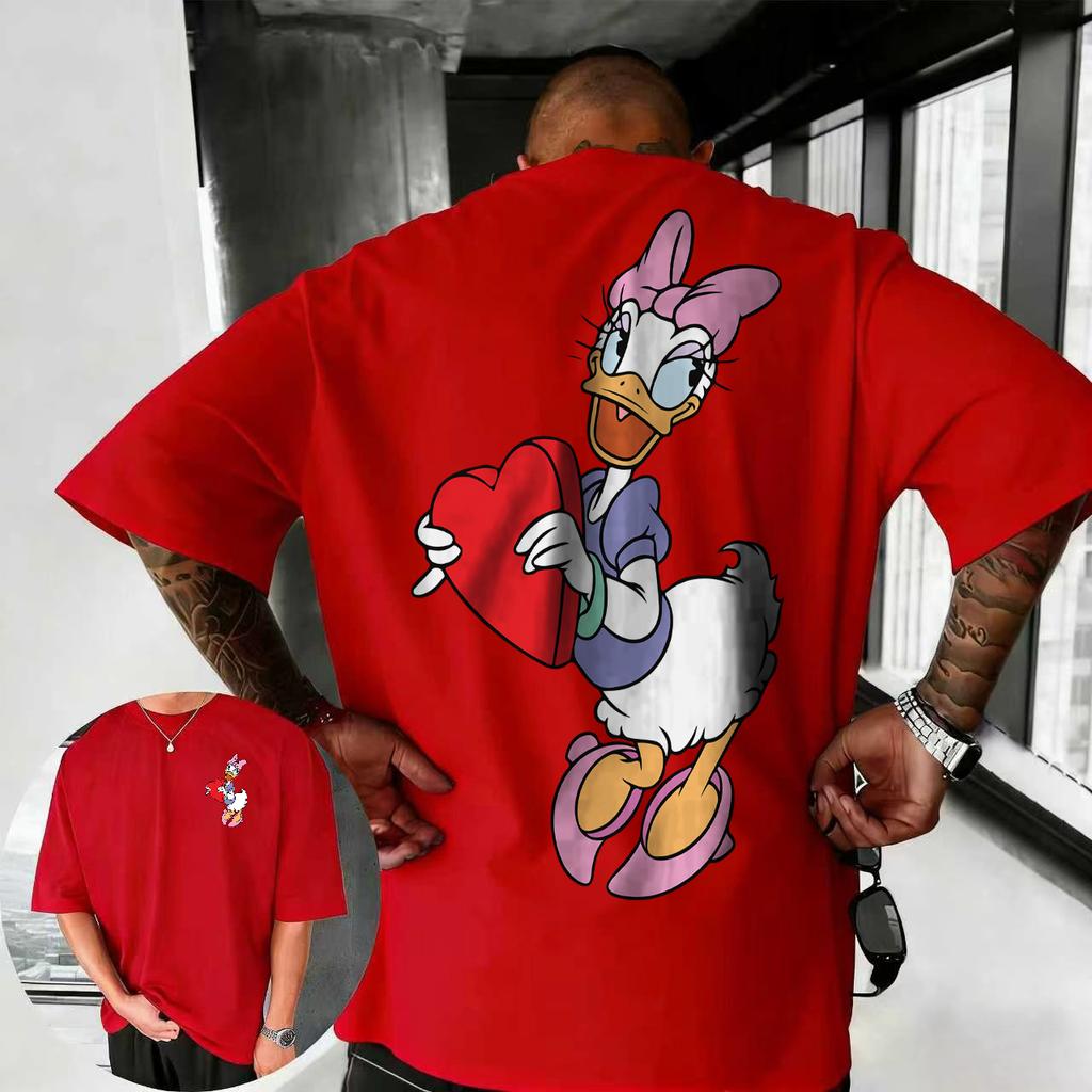 2026 Léto Disney Daisy Tričko Pánské Street Fashion 100% Čistá Bavlna Krátký Rukáv Ležérní Volný Prodyšný Vrchní Díl