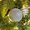 36-Piece Shatterproof Christmas Ornaments, Silver Plastic,1.6 Inch Diameter