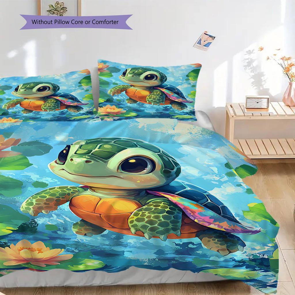 Juego de Colcha con Estampado de Carey Funda de Colcha Funda de Almohada Decoración del Hogar Regalo de Cumpleaños (1 * funda nórdica + 2 * fundas de almohada, sin núcleo)