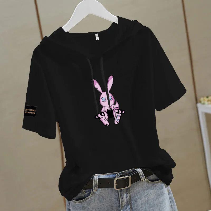 

Women s Ethnic Hooded Cotton Short Sleeve Sweatshirt: Casual Loose Fit 3XL (Recommended 70-80 kg)