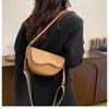 Retro Minimalist Saddle Bag for Women 2026 New Fashion Wide Strap Shoulder Crossbody Purse CLE