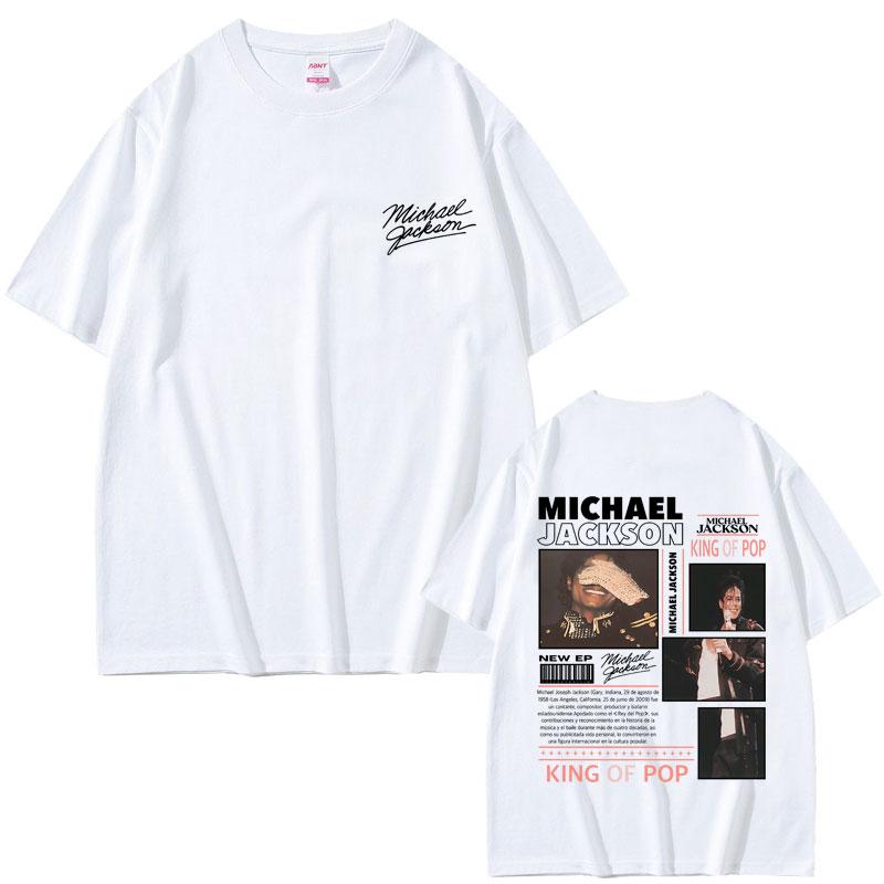 ZheXiong TEE 2025 Zomer Klassiek Retro Pop Koning Michael Jackson T-shirt Mannen Retro Rock Katoenen T-shirt Hiphop Punk Oversized T-shirt 3XL