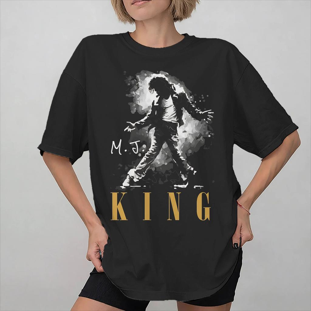 Unisexs Womens King of Pop Michaeles Jacksones MJ T Shirt 100 Cotton Printed Tee Shirts Clothing Outfits