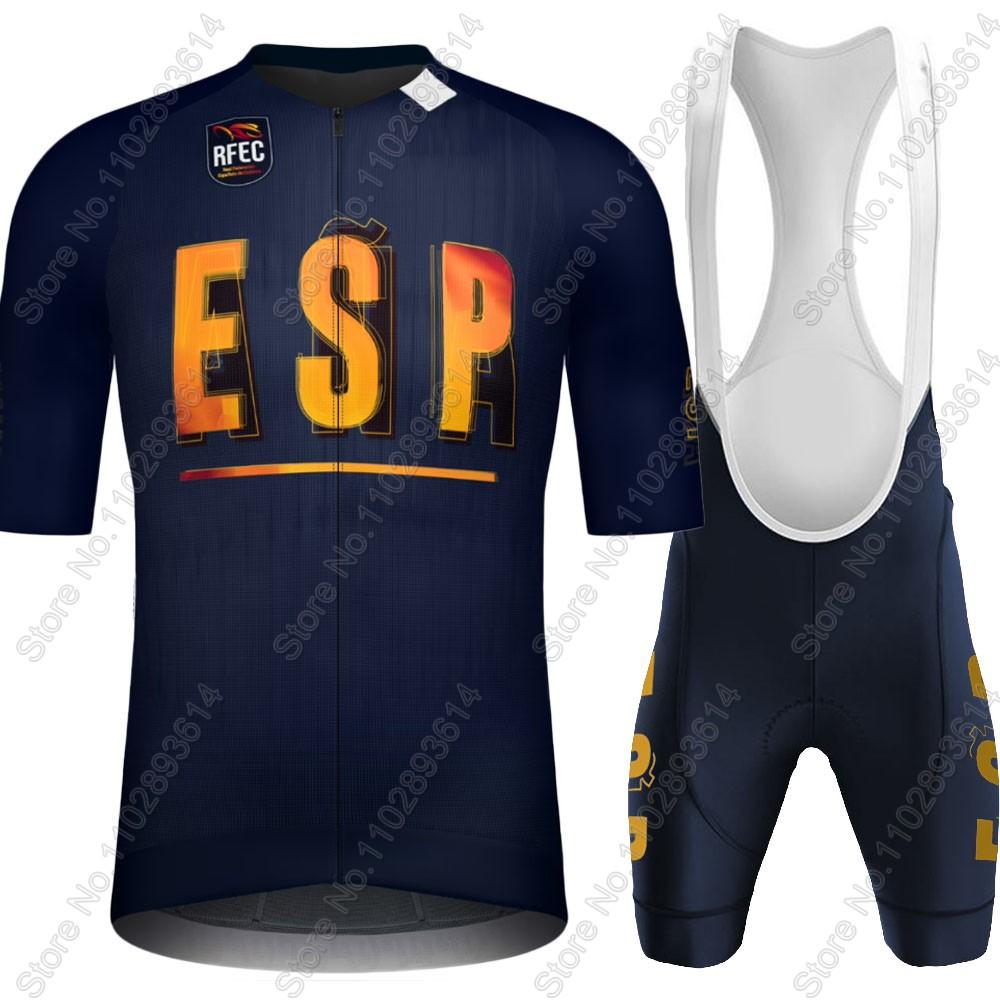 Espana National Team Cycling Jersey Set Spanish Flag Clothing Road Bike Shirts Suit Bicycle Bib Shorts MTB Wear Ropa