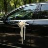 Ceremony Vehicle Handle Flower Ornament with Rose and Suction Cup for Wedding Car Styling and Photo Use