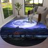 Vortex Crossing Gate Round Area Rug,Carpet Rug for Living Room Bedroom Sofa Playroom Decor,Non-slip Floor Mat