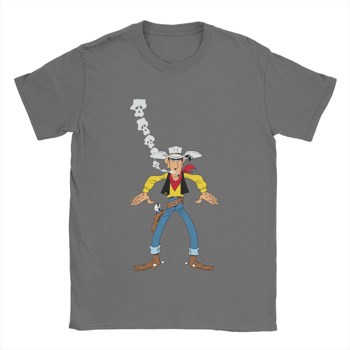 

Lucky Luke Ти Готовий Чоловічі Футболки Мультяшні Смішні Футболки З Коротким Рукавом З Круглим Вирізом Чиста Бавовна Дорослі Топи S