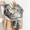 New Chinese Style Oil Painting Flower Scarf Long Silk Scarf For Travel Sun Protection