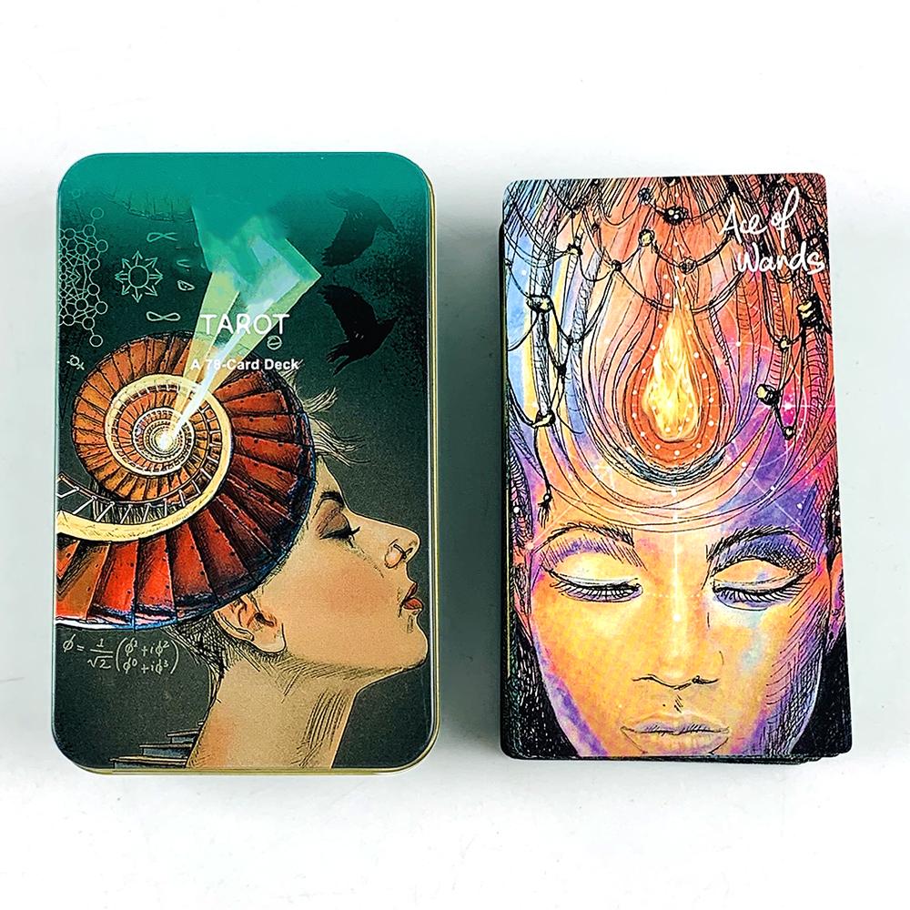 Blechdose Verpackung 78 Tarotkarten Schicksalsvorhersage Familienparty Spiel Halloween Weihnachtsspiele