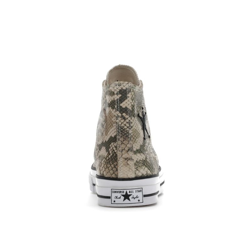 Stussy x Converse Chuck 70 High Snakeskin Unisex Sneakers Tan Multi-Color White A11674C