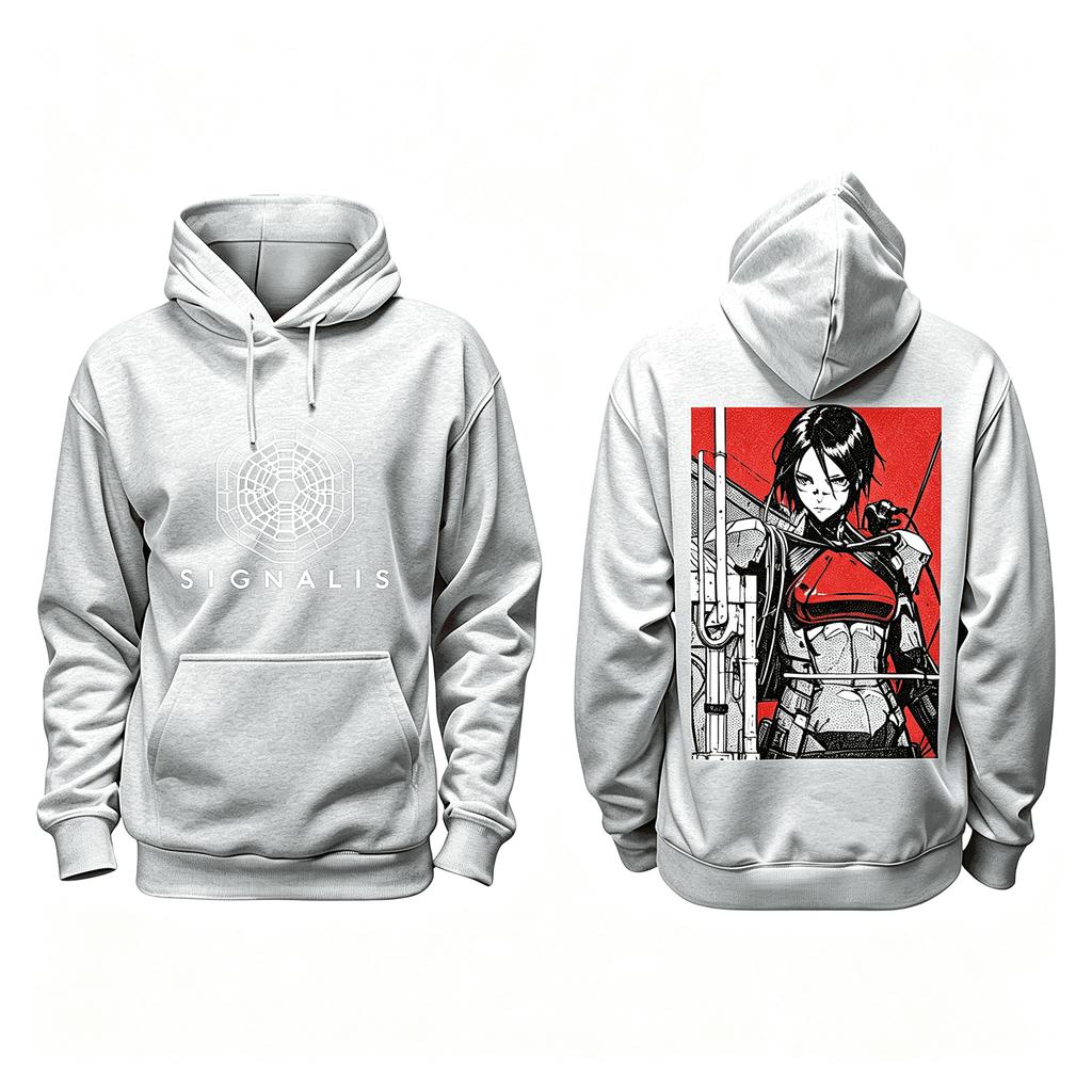 SIGNALIS Elster Replika Graphic Hoodie Unisex Casual Pullover Sweatshirt Horror Game Fans Long Sleeve Loose Streetwear Hooded Tops Men Women