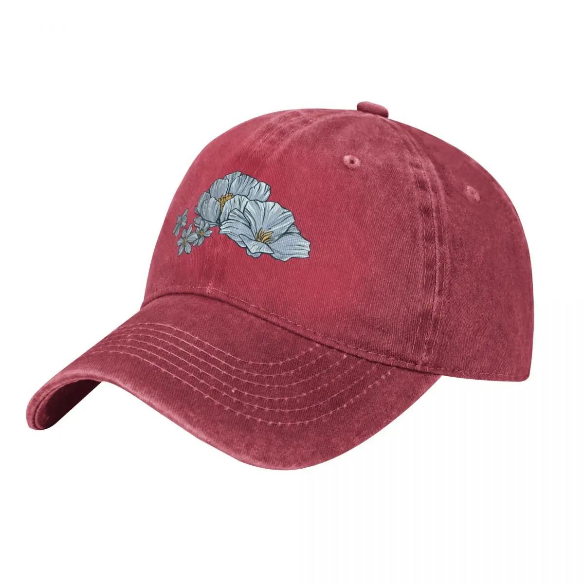 Blue Flower Petal Pattern Baseball Cap luxury caps party Hat Luxury Hat Anime Hat Baseball Unisex Womens
