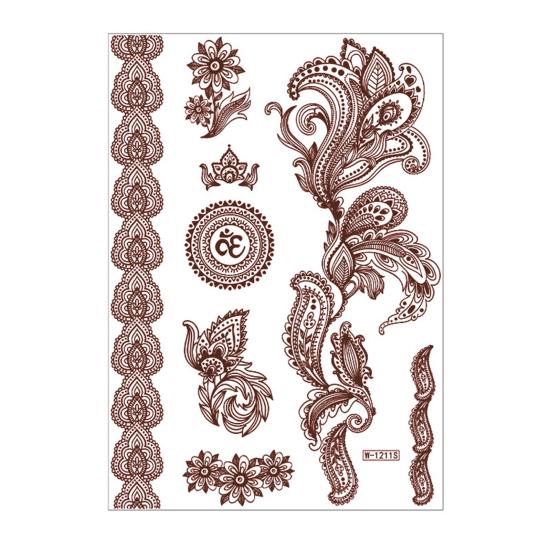 Nostalgie Red Henna Tattoo Kit, Waterproof Tattoos Stickers, Temporary Stickers for Women Wedding Party Festival Decorations