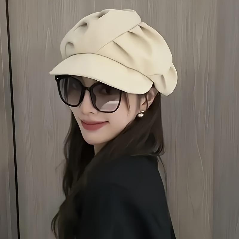 

Женская плиссированная шляпа Belle Painter Hat Cloud Octagonal Hat Show Face Small Fashion