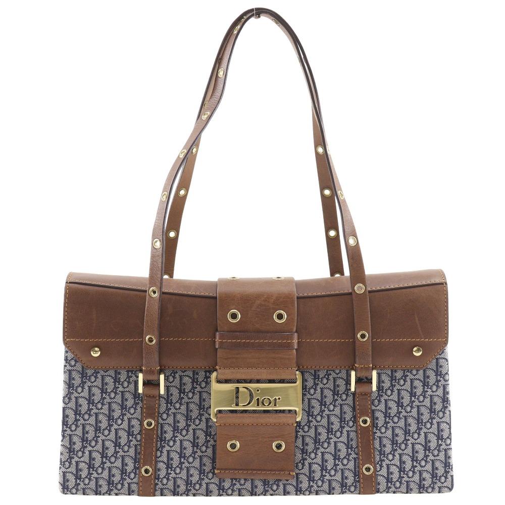 

Dior Street chic Tote Bag Trotter Brown / navy blue canvas/leather Women Used