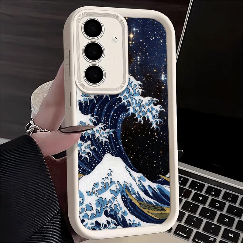 Japanese Wave Kanagawa Surfing Soft Phone Case for Samsung Galaxy S26 Ultra S25 Edge S24 S23 S22 Plus S21 S20 FE 5G Shell Silico