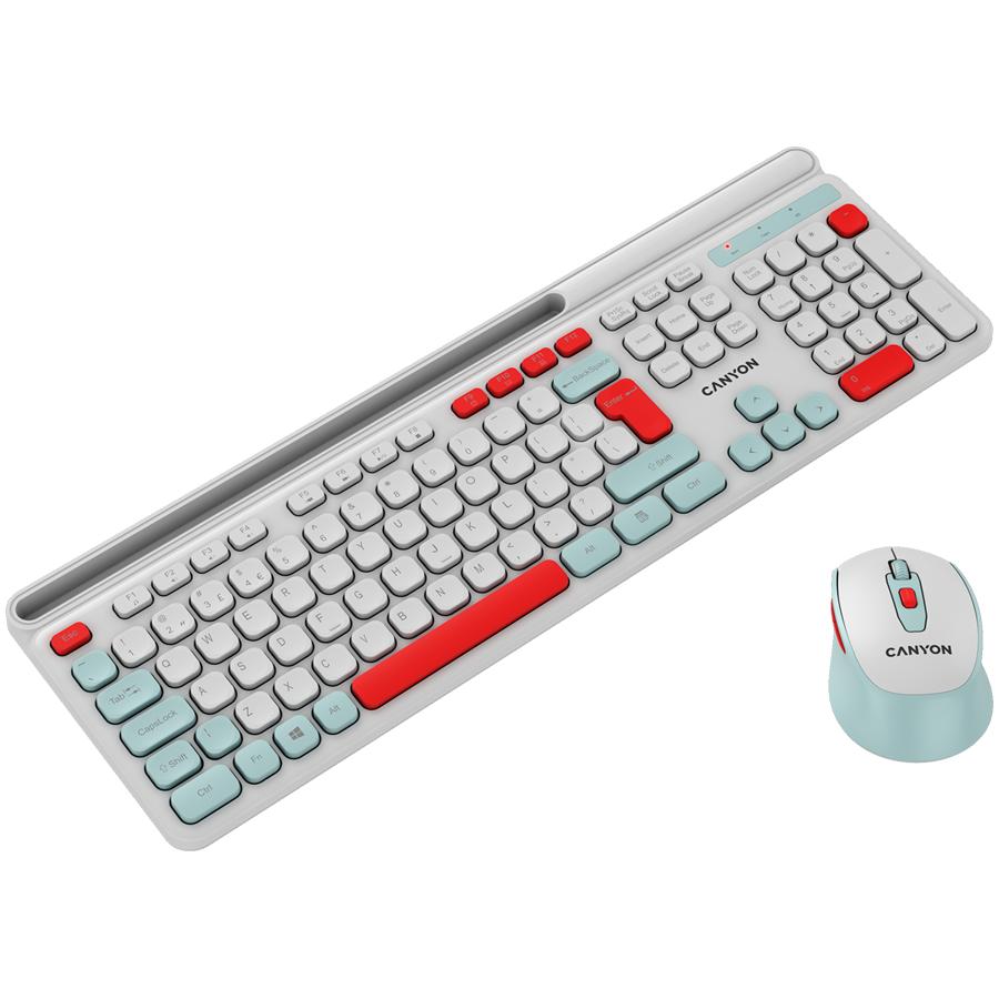 CANYON HSET-W5 Wireless Keyboard and Mouse Set White